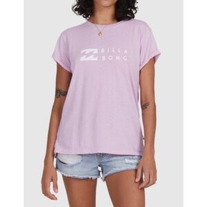 Billabong Lilac Crewneck Soft One Wave Tee Shirt Top